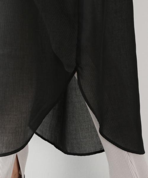 LOWRYS FARM（ローリーズファーム）の「シアーシャツワンピース　870622（ワンピース・レディース・ブラック/ベージュ/オフホワイト/レッド/ブルー/ブルー系その他/ベージュ系その他・FREE）」の15枚目の写真