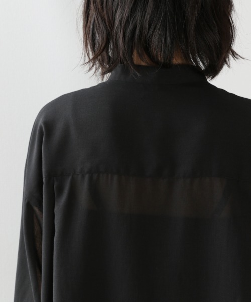 LOWRYS FARM（ローリーズファーム）の「シアーシャツワンピース　870622（ワンピース・レディース・ブラック/ベージュ/オフホワイト/レッド/ブルー/ブルー系その他/ベージュ系その他・FREE）」の16枚目の写真