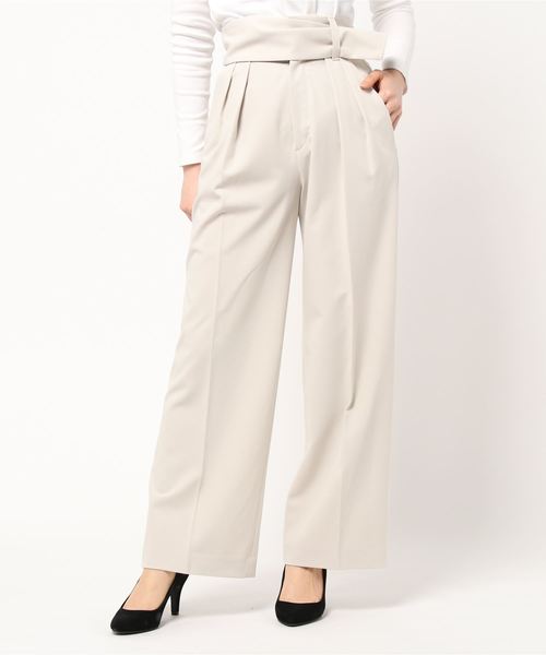 CLANE（クラネ）の「WIDE BELT PANTS（その他パンツ・レディース・ブラック/ベージュ/アイボリー・1/2/0）」の7枚目の写真