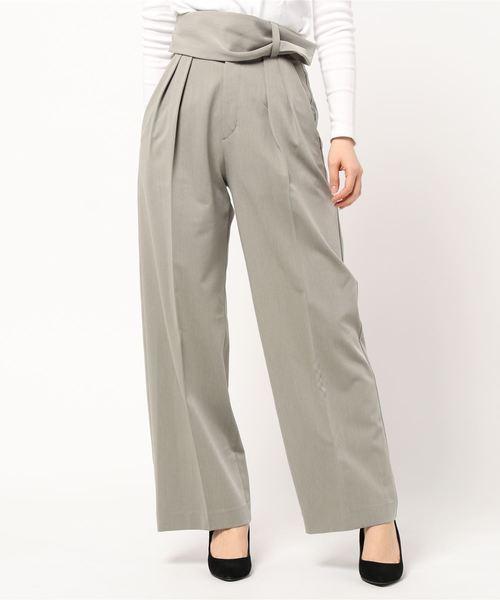 CLANE（クラネ）の「WIDE BELT PANTS（その他パンツ・レディース・ブラック/ベージュ/アイボリー・1/2/0）」の6枚目の写真