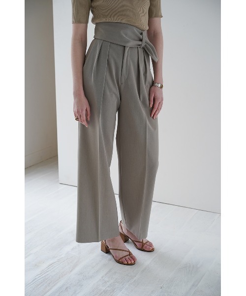 CLANE（クラネ）の「WIDE BELT PANTS（その他パンツ・レディース・ブラック/ベージュ/アイボリー・1/2/0）」の15枚目の写真