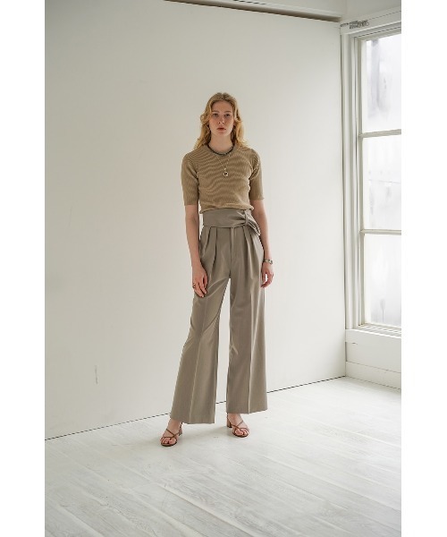 CLANE（クラネ）の「WIDE BELT PANTS（その他パンツ・レディース・ブラック/ベージュ/アイボリー・1/2/0）」の14枚目の写真