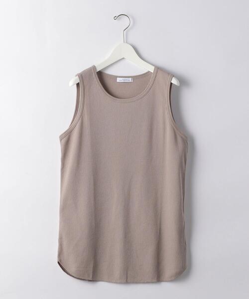 green label relaxing（グリーンレーベルリラクシング）の「SC ドライワッフル ロング タンクトップ ＜ 機能性生地 / 吸水速乾 ＞（タンクトップ・メンズ・グレー/ベージュ/ライトブルー/ホワイト/ブラック・MEDIUM/LARGE/SMALL/X-LARGE）」の4枚目の写真