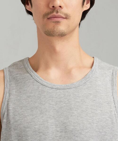 green label relaxing（グリーンレーベルリラクシング）の「SC ドライワッフル ロング タンクトップ ＜ 機能性生地 / 吸水速乾 ＞（タンクトップ・メンズ・ホワイト/ライトブルー/グレー/ブラック/ベージュ・SMALL/MEDIUM/LARGE/X-LARGE）」の7枚目の写真