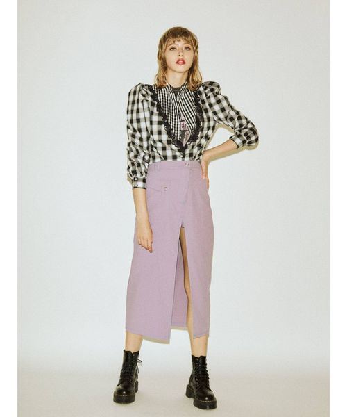 jouetie（ジュエティ）の「カラーステッチフロントスリットスカパン（その他パンツ・レディース・ブラック/ブラウン/ラベンダー・MEDIUM）」の10枚目の写真