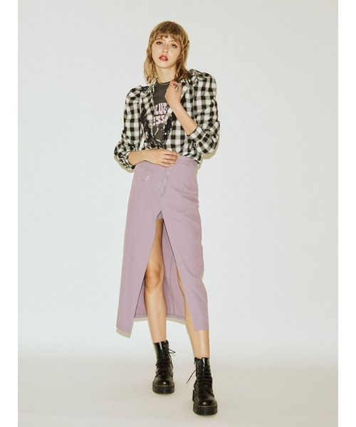 jouetie（ジュエティ）の「カラーステッチフロントスリットスカパン（その他パンツ・レディース・ブラック/ブラウン/ラベンダー・MEDIUM）」の11枚目の写真