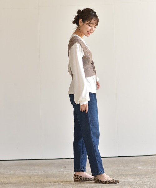 rps(アールピーエス)の「インナーSETケーブルニットベスト(ベスト・レディース・ベージュ/パープル/モカ・M)」の7枚目の写真