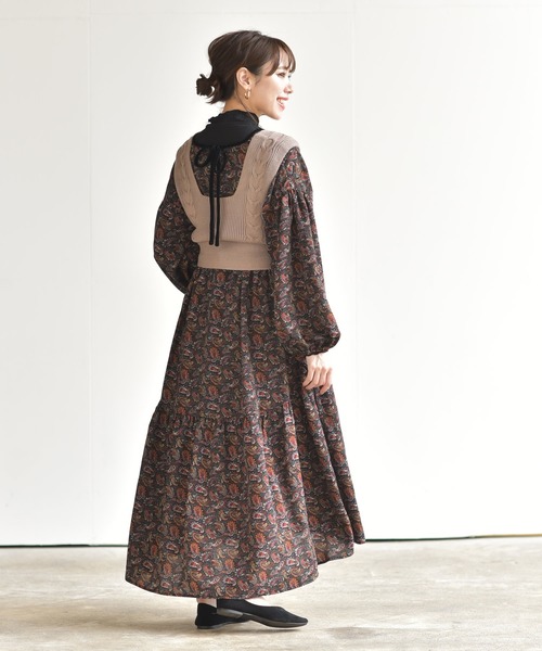 rps(アールピーエス)の「インナーSETケーブルニットベスト(ベスト・レディース・ベージュ/パープル/モカ・M)」の17枚目の写真