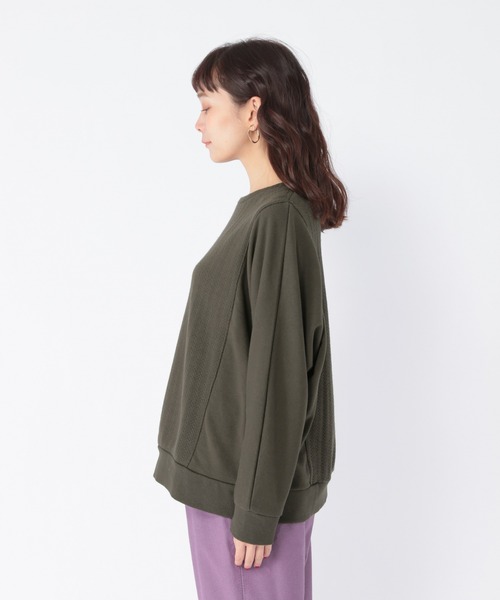 tシャツ 異素材切り替え裏起毛プルオーバー レディース LEPSIM tシャツ ラグラン異素材切り替えプルオーバー 290957