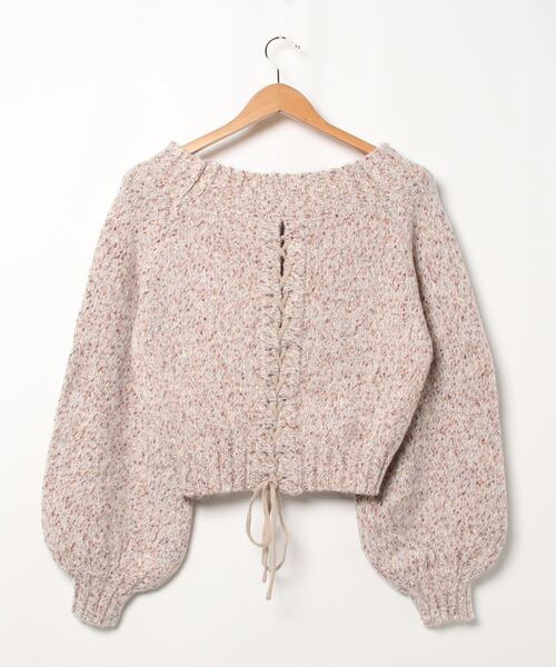 archives（アルシーヴ）の「レースアップニットプルオーバー（ニット/セーター・レディース・ネイビー/グレー/オフホワイト/ブルー・MEDIUM）」の5枚目の写真