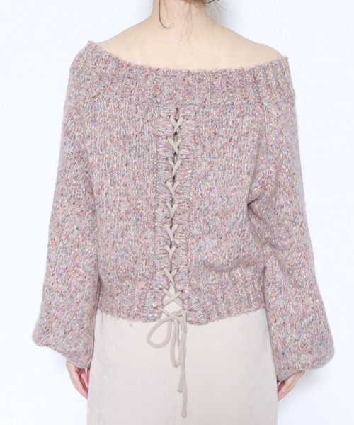 archives（アルシーヴ）の「レースアップニットプルオーバー（ニット/セーター・レディース・ネイビー/グレー/オフホワイト/ブルー・MEDIUM）」の18枚目の写真