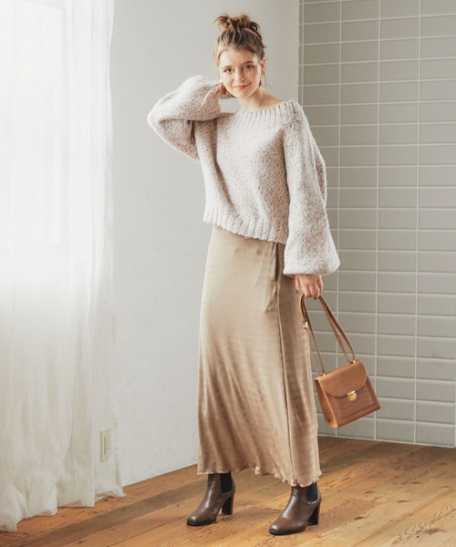 archives（アルシーヴ）の「レースアップニットプルオーバー（ニット/セーター・レディース・ネイビー/グレー/オフホワイト/ブルー・MEDIUM）」の6枚目の写真