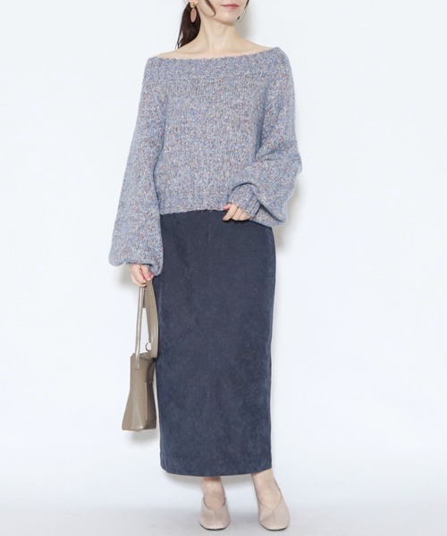 archives（アルシーヴ）の「レースアップニットプルオーバー（ニット/セーター・レディース・ネイビー/グレー/オフホワイト/ブルー・MEDIUM）」の11枚目の写真