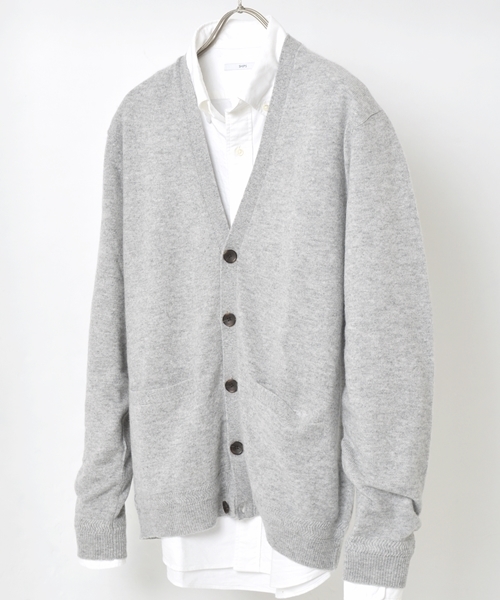 SHIPS（シップス）の「SC: 12ゲージ カシミヤ Vネック ニット/カーディガン（カーディガン/ボレロ・メンズ・グレー/ブルー/ネイビー/イエロー・SMALL/X-LARGE/LARGE/MEDIUM）」の2枚目の写真