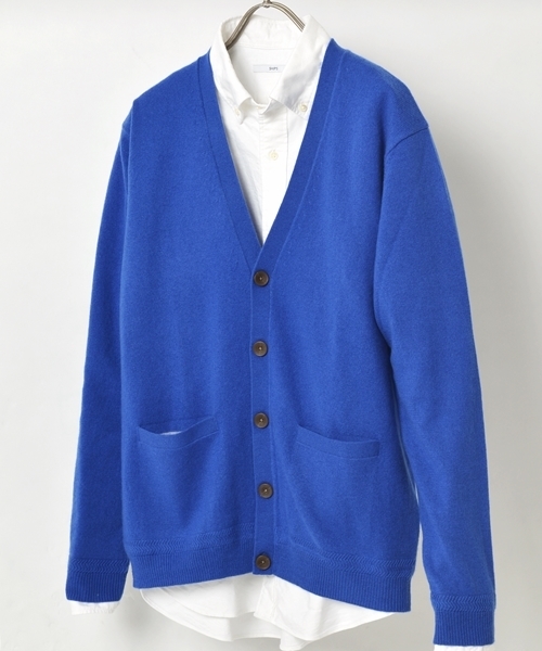 SHIPS（シップス）の「SC: 12ゲージ カシミヤ Vネック ニット/カーディガン（カーディガン/ボレロ・メンズ・グレー/ブルー/ネイビー/イエロー・SMALL/X-LARGE/LARGE/MEDIUM）」の4枚目の写真