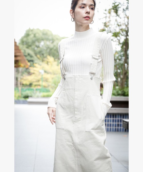 Natural Beauty Basic ハイウエストデニムジャンパースカート デニムライクジャンスカ｜ナチュラルビューティーベーシックの