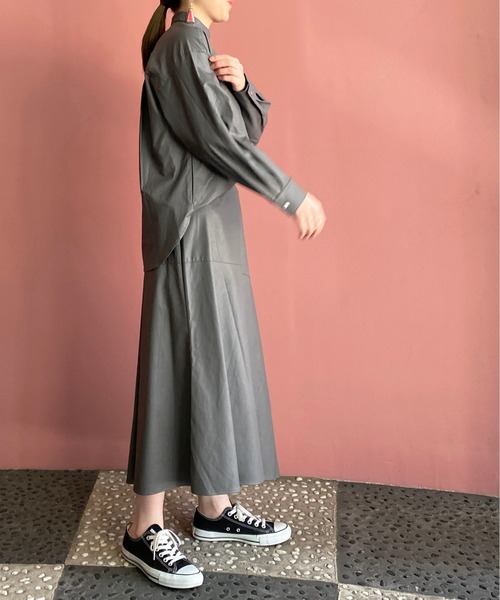 PICCIN（ピッチン）の「レザーライクアシメスカート（スカート・レディース・チャコールグレー/グレイッシュベージュ・M/L）」の11枚目の写真