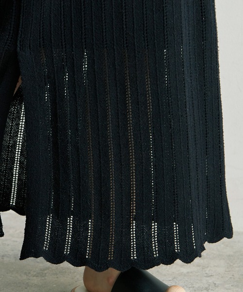 note et silence (ノートエシロンス)の「Raw silk 透かし編みスカート(スカート・レディース・ブラック/キナリ・FREE)」の16枚目の写真