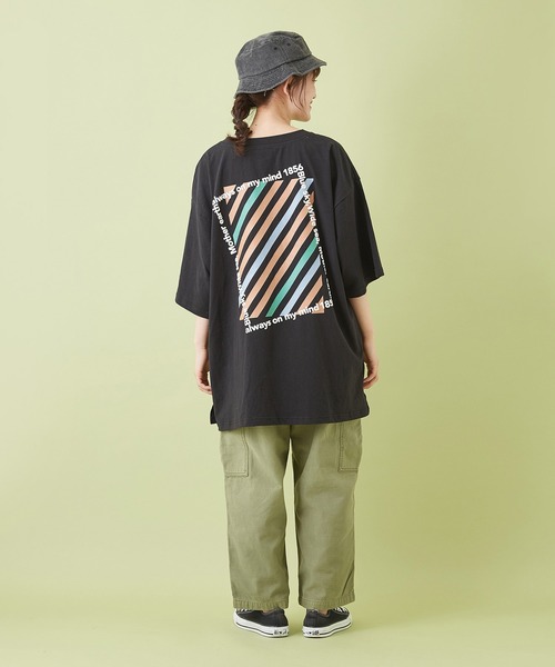 CUBE SUGAR（キューブシュガー）の「ムラ糸 バックサテン ９分丈 イージー カーゴパンツ（カーゴパンツ・レディース・カーキ/ベージュ/サックスブルー/ネイビー・S/M）」の13枚目の写真