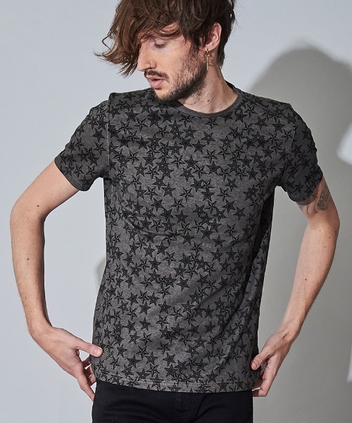 NO ID.(ノーアイディ)の「mt7142- マルチスタープリントT Tシャツ(Tシャツ/カットソー・メンズ・ピンク系その他/グレー/アイボリー/ブラック・2/1)」の3枚目の写真