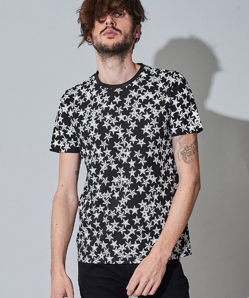 NO ID.(ノーアイディ)の「mt7142- マルチスタープリントT Tシャツ(Tシャツ/カットソー・メンズ・ピンク系その他/グレー/アイボリー/ブラック・2/1)」の13枚目の写真