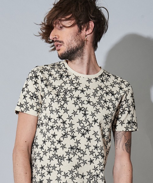 NO ID.(ノーアイディ)の「mt7142- マルチスタープリントT Tシャツ(Tシャツ/カットソー・メンズ・ピンク系その他/グレー/アイボリー/ブラック・2/1)」の17枚目の写真