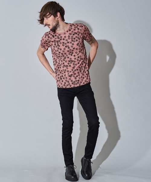 NO ID.(ノーアイディ)の「mt7142- マルチスタープリントT Tシャツ(Tシャツ/カットソー・メンズ・ピンク系その他/グレー/アイボリー/ブラック・2/1)」の22枚目の写真