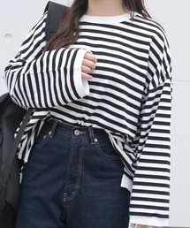 PairPair | ワイドスリーブボーダーロンT(レディース/リンクアイテム)(Tシャツ/カットソー)