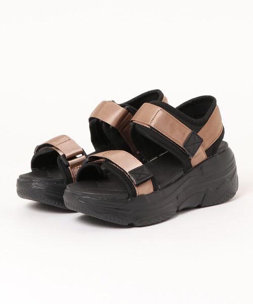 Fabby fabby（ファビィーファビィー）の「2ベルト厚底スポーツサンダル（サンダル・レディース・ブラック/ベージュ/オレンジ/ホワイト×ブラック・MEDIUM/SMALL/LARGE/SS）」の22枚目の写真