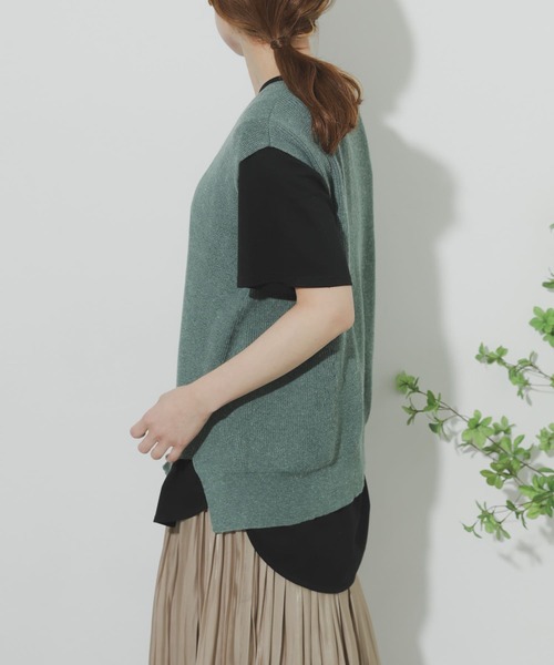 SENSE OF PLACE by URBAN RESEARCH（センスオブプレイスバイアーバンリサーチ）の「キーネックノースリーブトップ（ニット/セーター・レディース・ブラック/ベージュ/グリーン/ライトベージュ・ONE）」の13枚目の写真