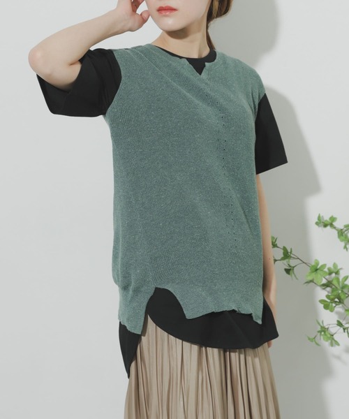 SENSE OF PLACE by URBAN RESEARCH（センスオブプレイスバイアーバンリサーチ）の「キーネックノースリーブトップ（ニット/セーター・レディース・ブラック/ベージュ/グリーン/ライトベージュ・ONE）」の20枚目の写真