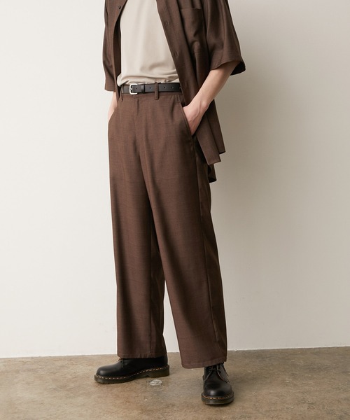 JUNRED（ジュンレッド）の「シャドーチェックワイドストレート（その他パンツ・メンズ・チャコールグレー/ダークブラウン・S/M/L）」の2枚目の写真