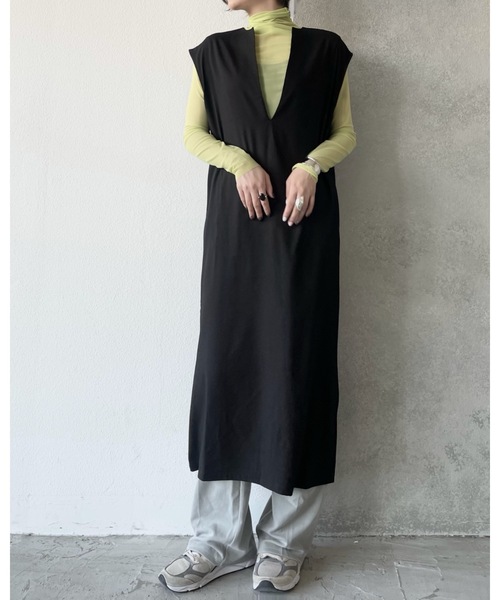 Solace（ソレイス）の「深Vネックベストワンピース（ワンピース・レディース・ブラック/アイボリー・FREE）」の16枚目の写真