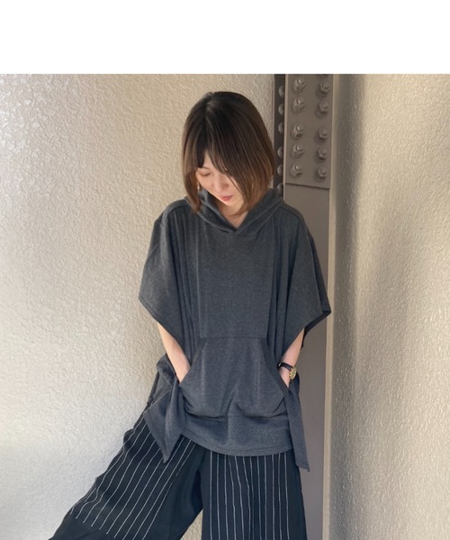 60/-ファイン裏毛　スクエアパーカー