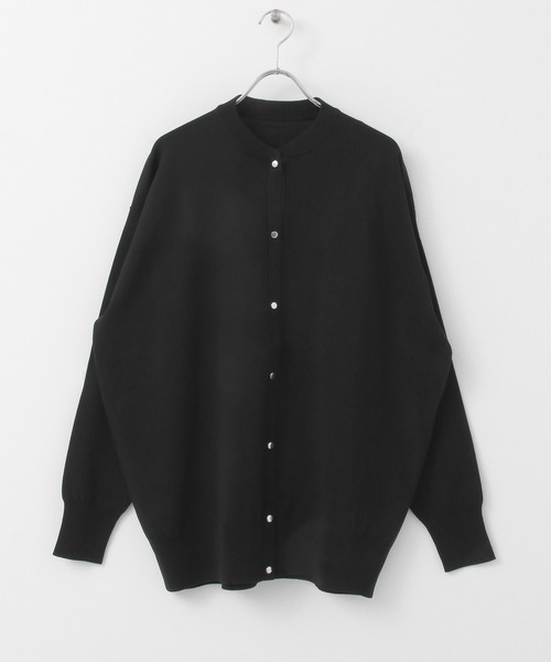 KBF+(ケービーエフプラス)の「KBF+ ルーズニットカーディガン(カーディガン/ボレロ・レディース・ブラック/オフホワイト/キャメル・ONE)」の6枚目の写真