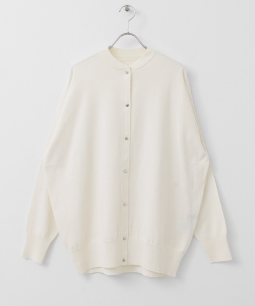 KBF+(ケービーエフプラス)の「KBF+ ルーズニットカーディガン(カーディガン/ボレロ・レディース・ブラック/オフホワイト/キャメル・ONE)」の9枚目の写真