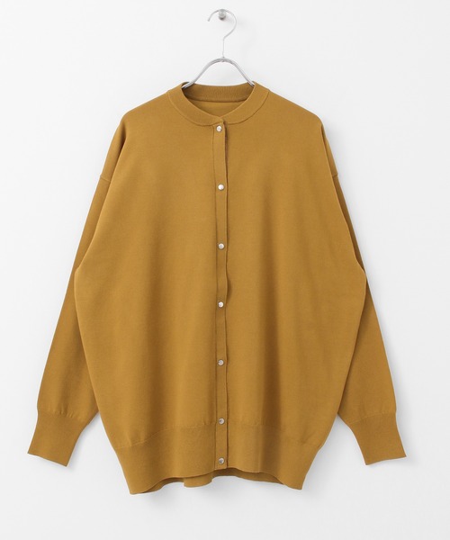 KBF+(ケービーエフプラス)の「KBF+ ルーズニットカーディガン(カーディガン/ボレロ・レディース・ブラック/オフホワイト/キャメル・ONE)」の11枚目の写真