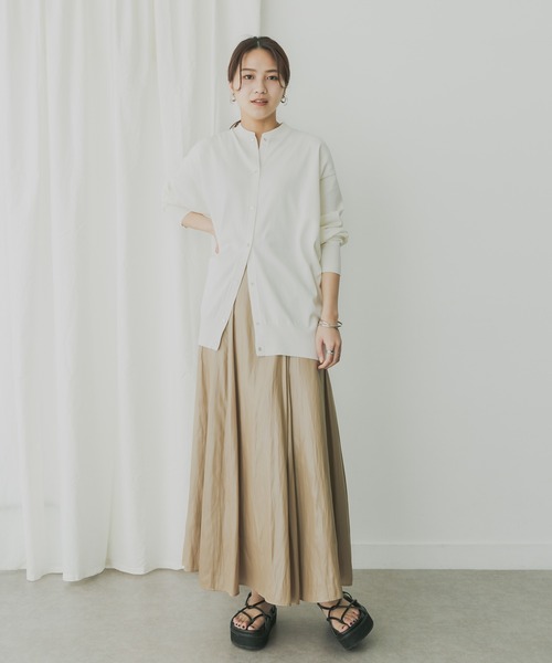 KBF+(ケービーエフプラス)の「KBF+ ルーズニットカーディガン(カーディガン/ボレロ・レディース・ブラック/オフホワイト/キャメル・ONE)」の5枚目の写真