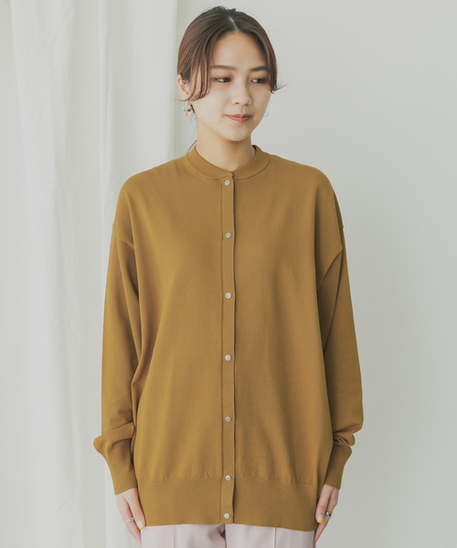 KBF+(ケービーエフプラス)の「KBF+ ルーズニットカーディガン(カーディガン/ボレロ・レディース・ブラック/オフホワイト/キャメル・ONE)」の18枚目の写真