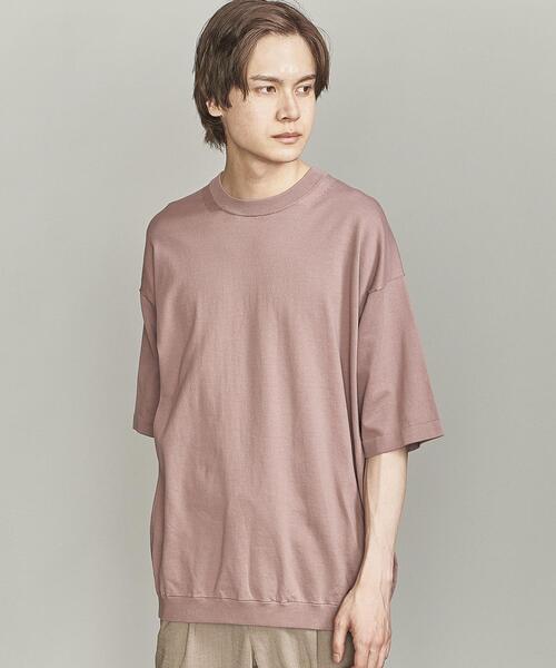 BEAUTY&YOUTH UNITED ARROWS（ビューティーアンドユースユナイテッドアローズ）の「BY GIZA コットン リラックスシルエット Tシャツ（Tシャツ/カットソー・メンズ・ライトグレー/ブラック/オリーブ/ライトピンク・SMALL/MEDIUM/LARGE/X-LARGE）」の4枚目の写真