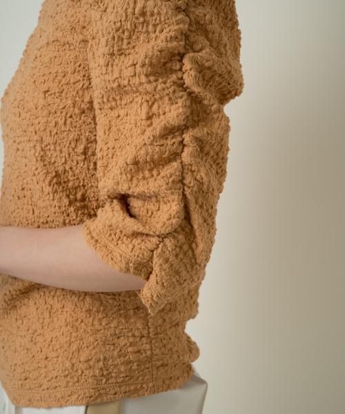 Kastane（カスタネ）の「ジャガードレースシャーリングT（Tシャツ/カットソー・レディース・ネイビー/グリーン/オレンジ/アイボリー/ピンク・FREE）」の17枚目の写真