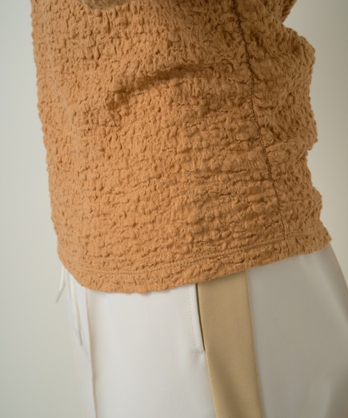 Kastane（カスタネ）の「ジャガードレースシャーリングT（Tシャツ/カットソー・レディース・ネイビー/グリーン/オレンジ/アイボリー/ピンク・FREE）」の18枚目の写真