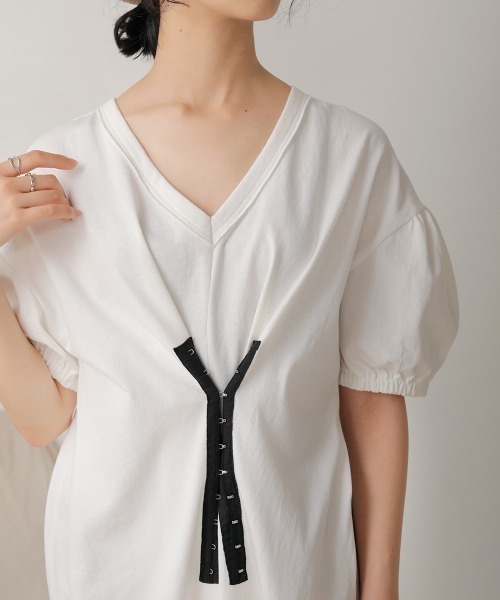 Bab（バブ）の「【WEB限定】２WAYデザインロングワンピース（ワンピース・レディース・パープル/オフホワイト/チャコール・38）」の6枚目の写真