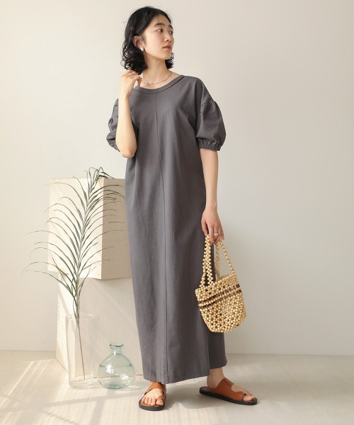 Bab（バブ）の「【WEB限定】２WAYデザインロングワンピース（ワンピース・レディース・パープル/オフホワイト/チャコール・38）」の11枚目の写真