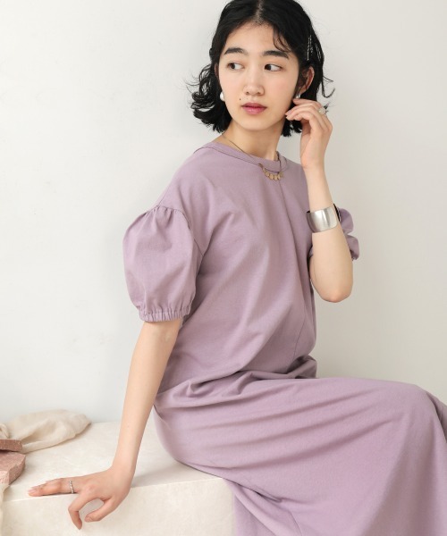 Bab（バブ）の「【WEB限定】２WAYデザインロングワンピース（ワンピース・レディース・パープル/オフホワイト/チャコール・38）」の4枚目の写真