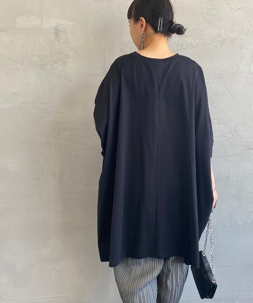 mizuiroind（ミズイロインド）の「[mizuiro ind/ミズイロインド] クルーネック ビッグシルエットTシャツ（Tシャツ/カットソー・レディース・パープル/ブラック/オフホワイト・F）」の15枚目の写真