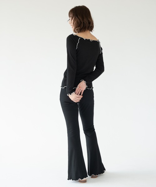 VRIA CHARME（バリアシャルム）の「リブメロウスリットフレアパンツ（その他パンツ・レディース・ライトグリーン/ブルー/ブラック/チャコールグレー・FREE）」の20枚目の写真