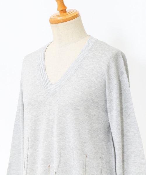 AS KNOW AS de base（アズノゥアズドゥバズ）の「しあわせの伝染ＰＯ（ニット/セーター・レディース・ネイビー/グリーン/グレー/ベージュ・FREE）」の8枚目の写真