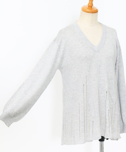 AS KNOW AS de base（アズノゥアズドゥバズ）の「しあわせの伝染ＰＯ（ニット/セーター・レディース・ネイビー/グリーン/グレー/ベージュ・FREE）」の11枚目の写真