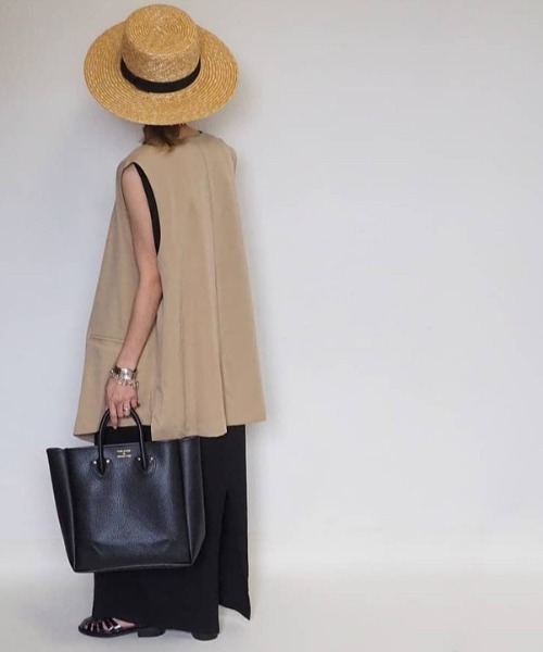 NEUNA（ヌナ）の「【ファッションインフルエンサーamoriaさん×neuna】セットアップスローブレスジャケット（ノーカラージャケット・レディース・ブラック/ベージュ/イエロー・FREE）」の11枚目の写真